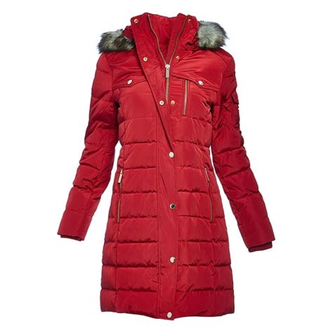 michael kors red coat womens|Michael Kors women's down coat.